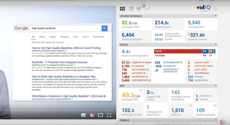 Analisi SEO su Youtube con VidIq - parte 2